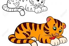 dibujo para colorear color me tigre peque??o tigre lindo del beb??